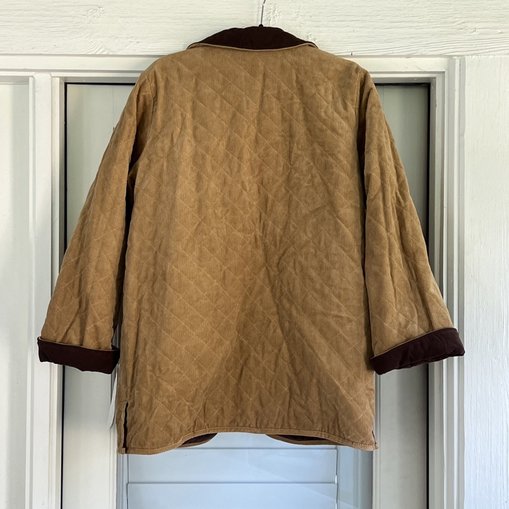 NWT Denim & Co Womens Reversible Corduroy Quilted Barn Jacket Coat Snaps Sz XL - Picture 2 of 16